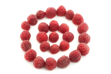 Fresh ripe red berries in circle shape