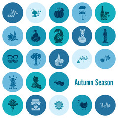 Set of Flat Autumn Icons