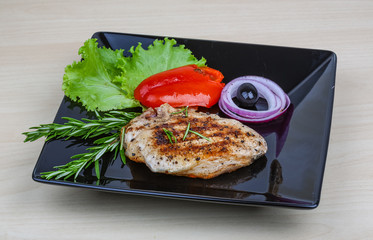 Grilled pork steak
