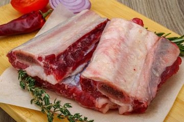 Raw beef ribs