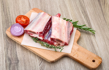 Raw beef ribs
