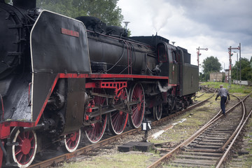 Fototapeta na wymiar stara lokomotywa parowa