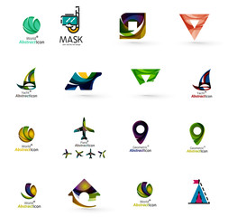 Set of abstract travel logo icons. Business, app or internet web