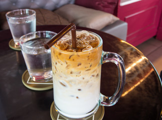 Close up iced coffee