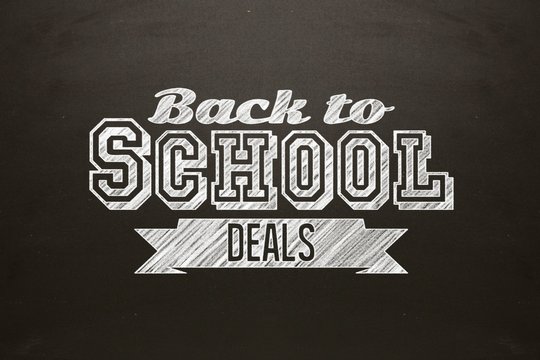 Composite image of back to school deals message