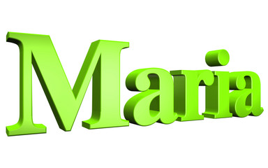 3D Maria text on white background