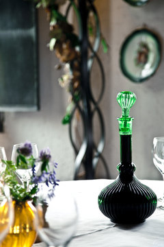 Wine and elegant table