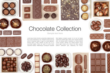chocolate on white background 