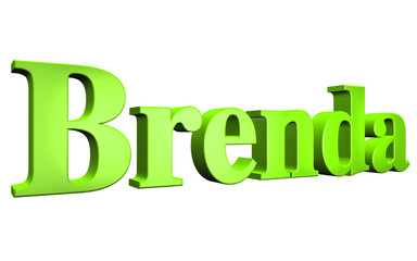 3D Brenda text on white background