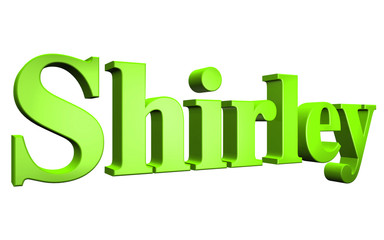 3D Shirley text on white background