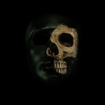 Mask and skull