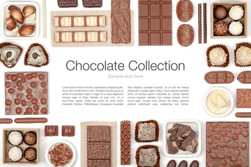 chocolate on white background 