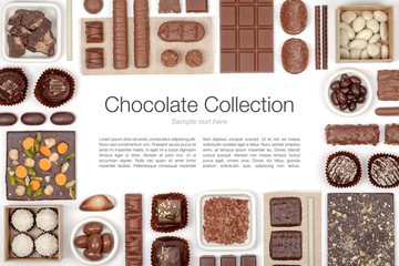 chocolate on white background 