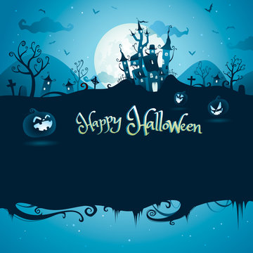 Halloween design with wide copy space