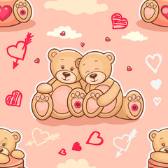 teddy bears in love samless