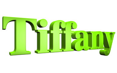 3D Tiffany text on white background