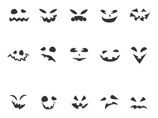 doodle Pumpkin Carving face set