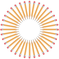 pencils arranged in a circle