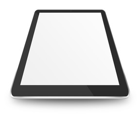 Tablet computer with white blank screen.