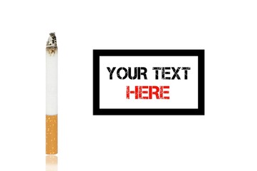 Zigarette mit Warnhinweis zur individuellen Verwendung