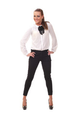 girl in a white shirt