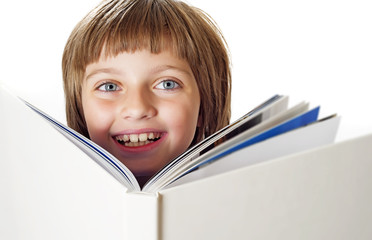 little girl with book