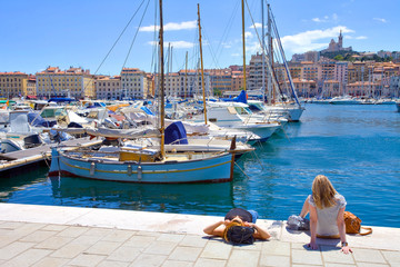 Marseille, le vieux port - obrazy, fototapety, plakaty