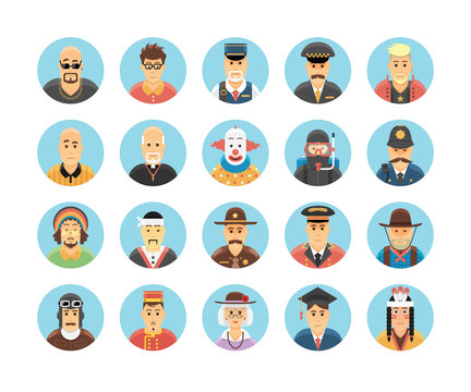 Persons icons collection. Icons set illustrating people