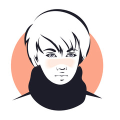 Asian teenager. Vector illustration of a young man