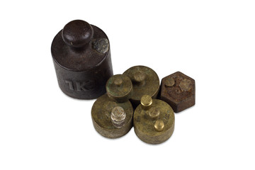 Stack of antique measuring weights