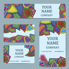 Business cards. Card or invitation.Vintage decorative elements. Corporate Identity vector templates set 