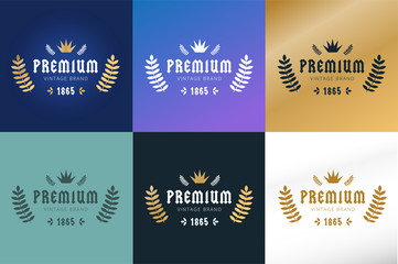 Royal vintage premium logo badge icon template