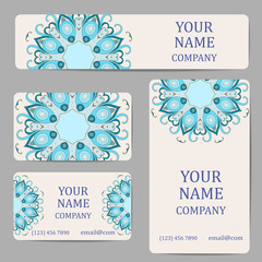 Business cards. Card or invitation.Vintage decorative elements. Corporate Identity vector templates set 
