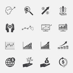 business and finance icons icon set.