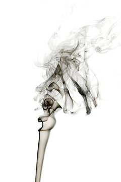 Abstract gray smoke on white background