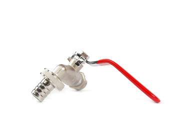 Water valve on white background.