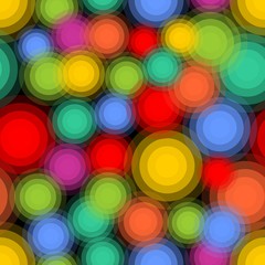 Multicolored abstract background with circle patterns in vibrant colors on black aarea, seamless abstract background, eps10 vector