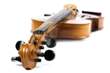 Violin on a white background.