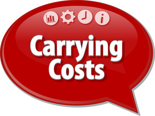 Carrying Costs  Business term speech bubble illustration