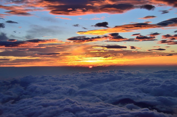 Goraiko (sunrise) seen from the top of the Mount Fuji, Japan
