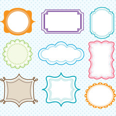 Colorful Label Frames,Elegant Ornate frames set