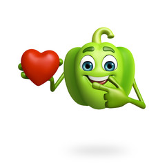 Cartoon character of capsicum