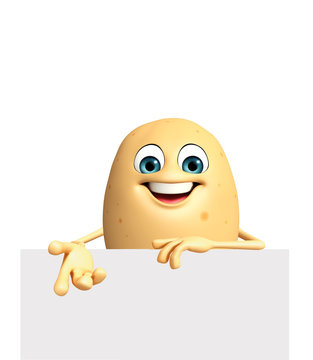 Cartoon Character Of Potato Fruit