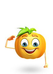 Cartoon character of pumpkin
