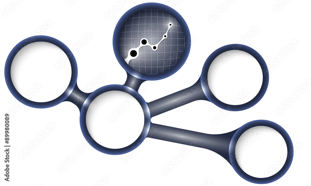 Poster vector circular text boxes for your text and graph