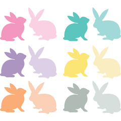 Easter Bunny Silhouette set