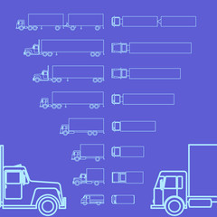 truck line icon set