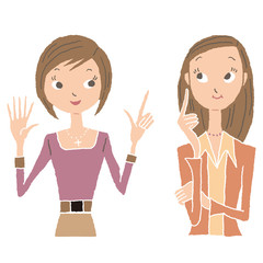 会話をする女性