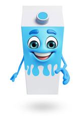 Cartoon character of milk mug