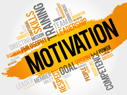 MOTIVATION word cloud, business concept